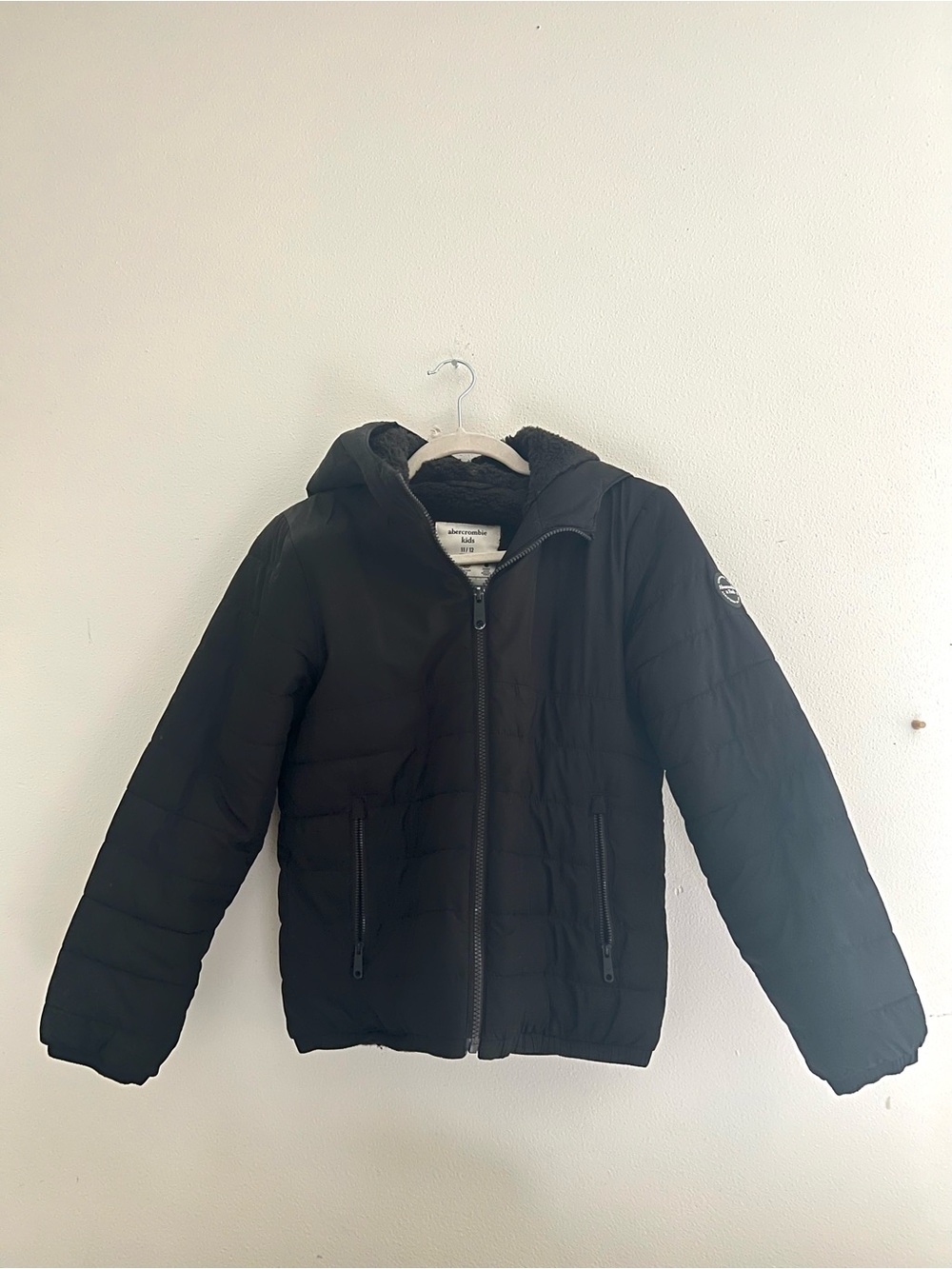 Abercrombie boys cozy puffer Sherpa lined coat
